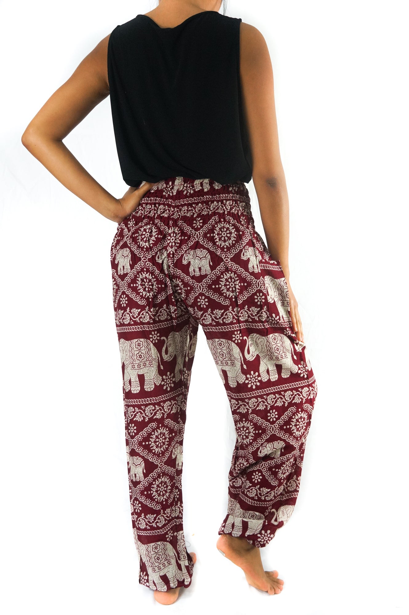 Burgundy ELEPHANT Pants Women Boho Pants Hippie Pants Yoga